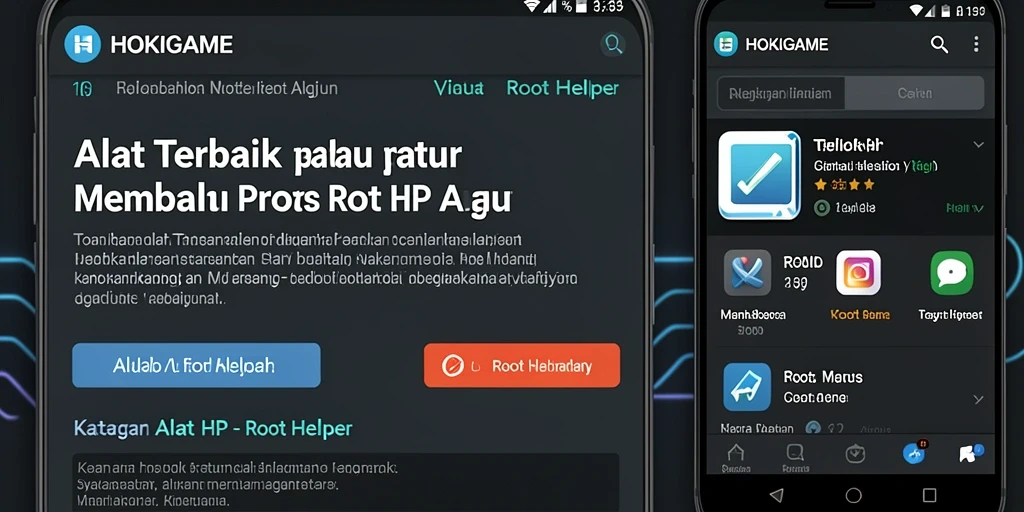 Tampilan antarmuka HOKIGAME yang ramah pengguna untuk Root Helper.