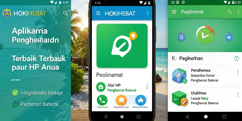 Antarmuka HOKIHEBAT menampilkan efek penghematan baterai yang efektif.