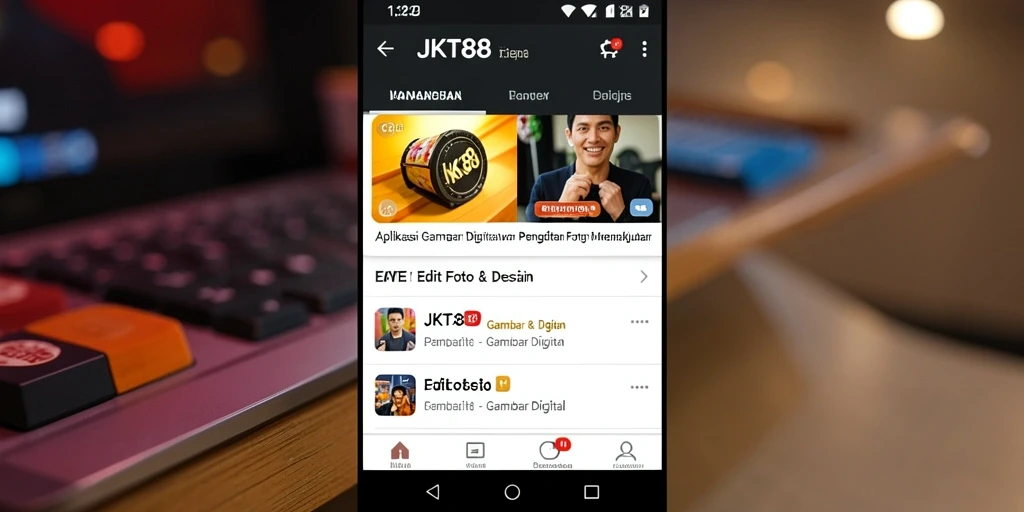 Tampilan antarmuka aplikasi JKT88 untuk pengeditan foto yang menawan.