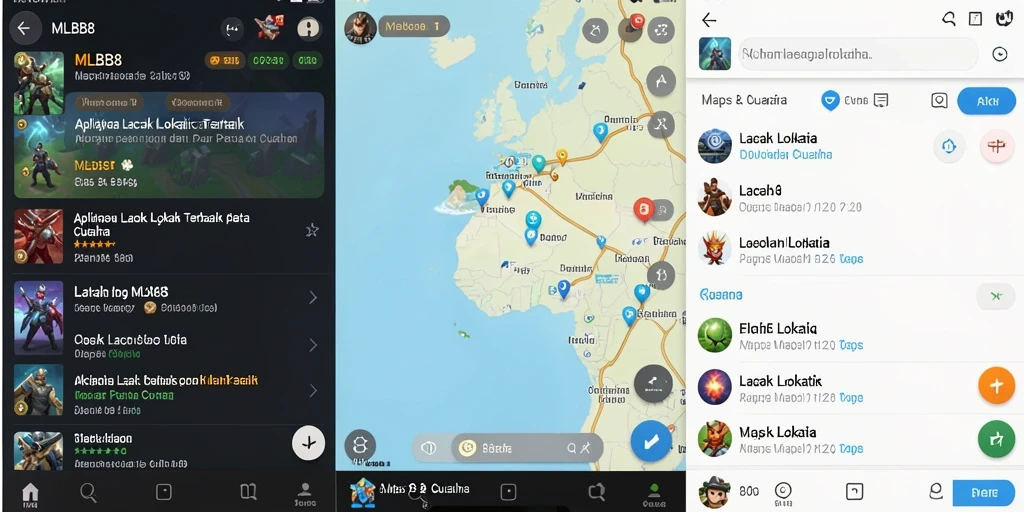 Tampilan antarmuka aplikasi MLBB8 dengan fungsi lacak lokasi yang jelas dan informatif.