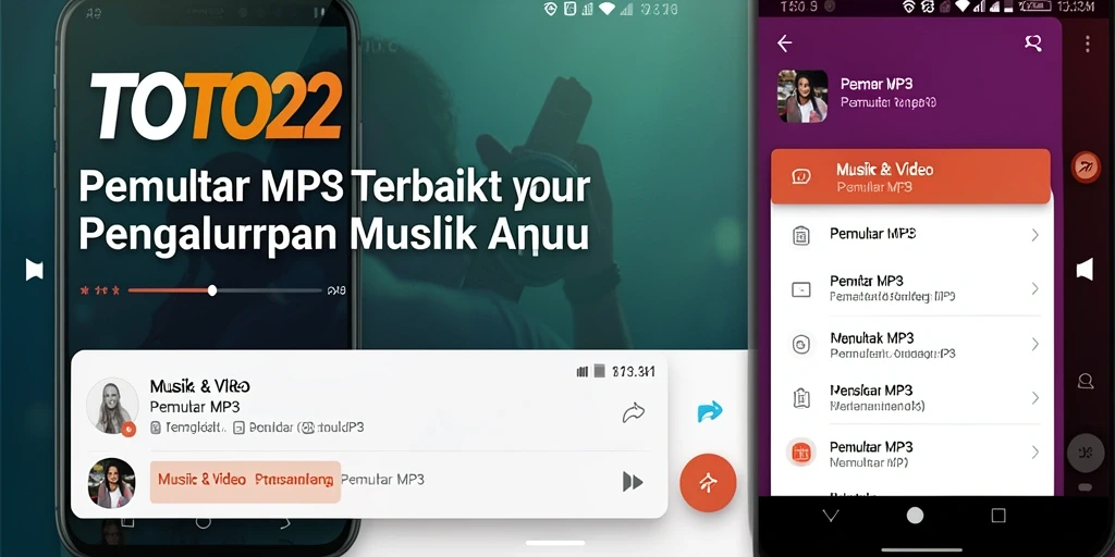Antarmuka aplikasi TOTO22 yang menarik dan fungsional untuk Pemutar MP3.